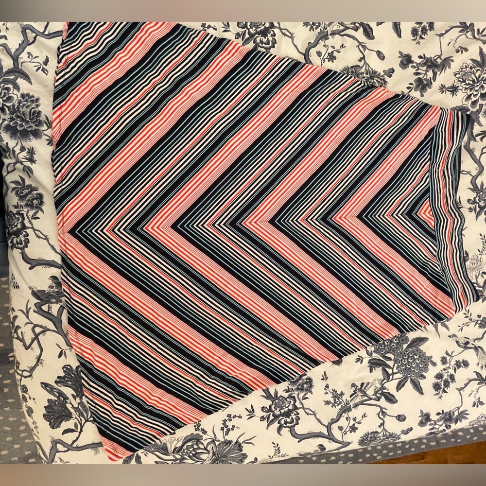 Striped Orange and Navy Blue Skirt by Talbots